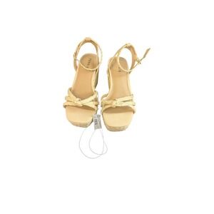 torrid Metallic Gold Braided Ankle-Wrap Wedges
